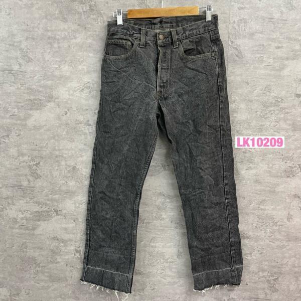 Levi's 501 USA製 リーバイス デニムジーンズパンツ ブラック ボタンフライ W29L30 実寸W27in ジーパン 赤タブ 501-0658 USA LK10209