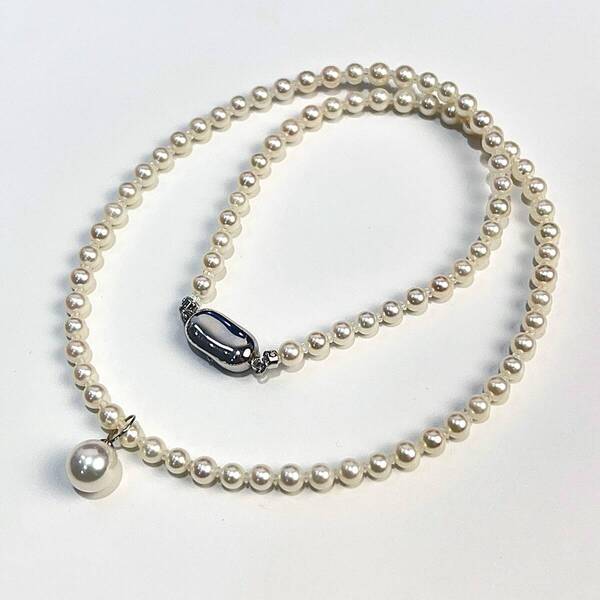 Pt900 SV AKOYA アコヤ ベビー パール ネックレス 天然 本真珠 レディース アクセサリー 未使用品