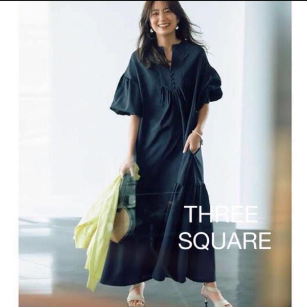 THREE SQUARE veryコラボ ギャザーワンピース ピンク