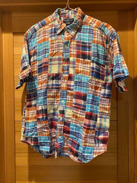 ラルフローレン☆パッチワーク 半袖チェックシャツ 170