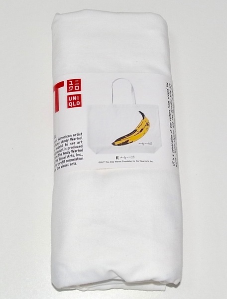 送料無料 希少 レア 完売 UNIQLO ユニクロ Andy Warhol アンディ・ウォーホル エコ フレンドリー プリント トート バッグ L バナナ