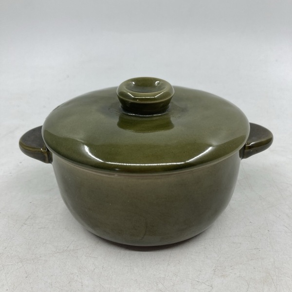 ココット 蓋付き 食器 ミニ 両手鍋 緑 グリーン 料理 小物入れ 小鉢★K2383P