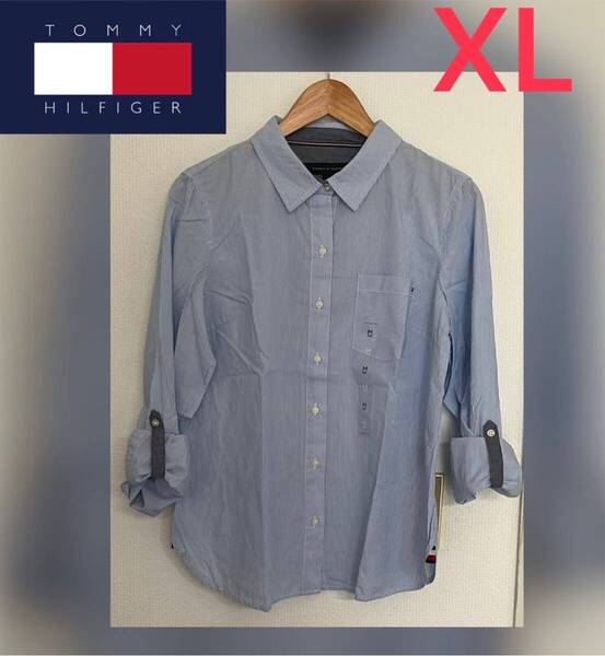 【送料無料】新品 トミーヒルフィガー TOMMY HILFIGER レディース 長袖シャツ XL オールシーズン用