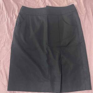 ※Cランク※【中古】ALPHAPIER_9号_片プリーツスカート(黒ブラック)AR3832-2/アルファピア/かわいい会社事務服/おしゃれOL制服