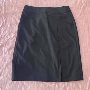 ※Bランク※【中古】ALPHAPIER_9号_片プリーツスカート(黒ブラック)AR3832-2/アルファピア/かわいい会社事務服/おしゃれOL制服