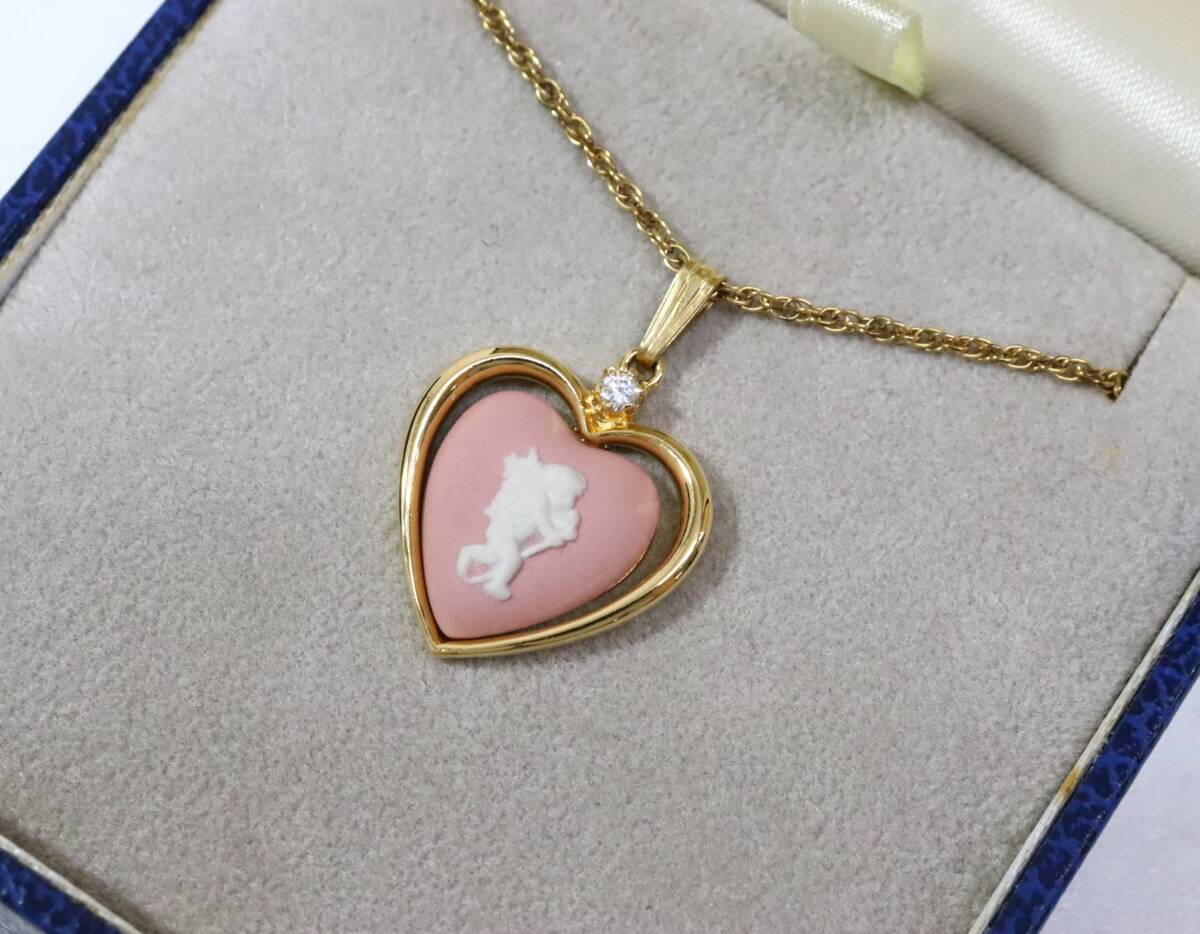 Wedgwood /ウェッジウッドジャスパーピンクハート型ペンダント