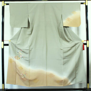 中古 正絹 竹山町刺繍 訪問着 暈し染め