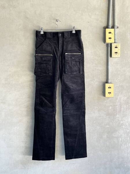 00s 2000年代 EZ BY ZEGNA ゼニア コーデュロイ ブッシュパンツ 古着 カーゴパンツ ブラック イタリア ユーロEUROヨーロッパ