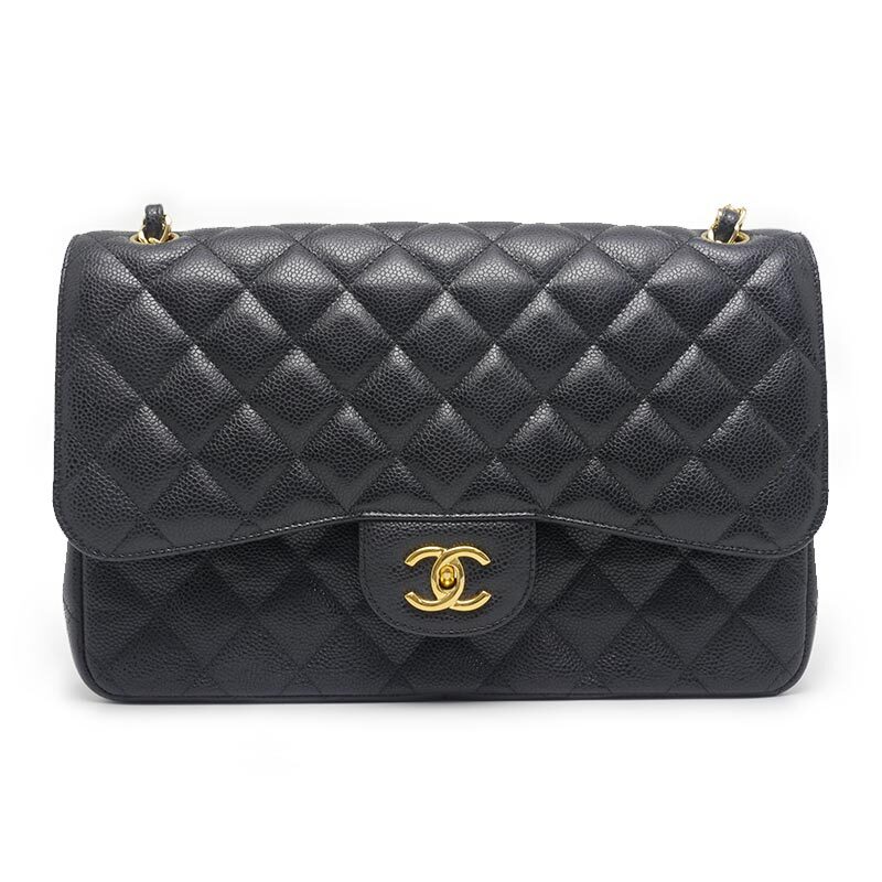 シャネル CHANEL マトラッセ30 チェーンショルダーバッグ キャビアスキン ブラック×ゴールド金具