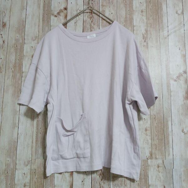 【ZARA☆半袖Tシャツ☆レディース】164cm☆カットソー☆薄紫☆パープル☆トップス☆ザラ