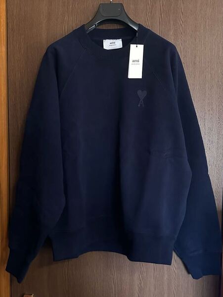 XXL新品 AMI Paris グラフィック ロゴ スウェット シャツ ダークネイビー 濃紺 長袖 トレーナー アミ パリス ami alexandre mattiussi
