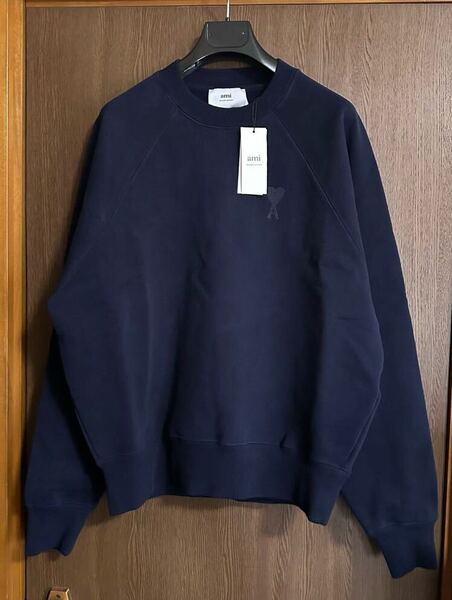 L新品 AMI Paris グラフィック ロゴ スウェット シャツ ダークネイビー 濃紺 長袖 トレーナー アミ パリス メンズ ami alexandre mattiussi