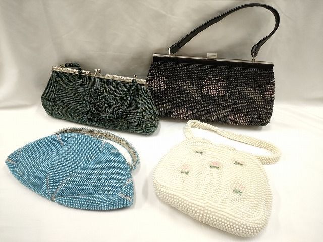 お値下げ 白牡丹 HAKUBOTAN ビーズバッグ クラッチバッグ