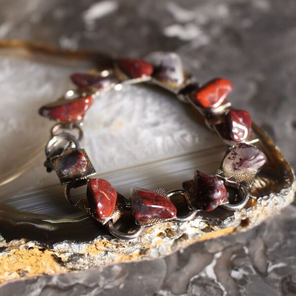 USA VINTAGE COLOR STONE DESIGN BRACELET/アメリカ古後カラーストーンデザインブレスレット