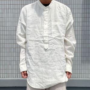 Calvin Klein ノーカラープルオーバーリネンシャツXL VINTAGE