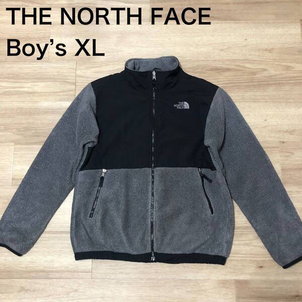 【送料無料】THE NORTH FACEデナリジャケット黒グレー キッズXLサイズ ザノースフェイスナイロン切返フリースジャケットメンズレディース