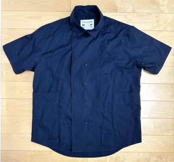 GU × キム・ジョーンズ メンズ L 半袖 シャツ 美品 送料無料 ネイビー 紺 サマーコレクション