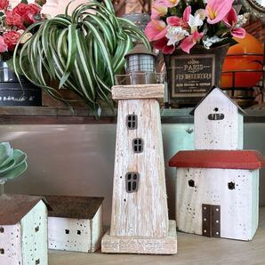インテリア雑貨 灯台型オブジェ (brown No.1) インテリア装飾 #店舗什器 #贈り物 #船 #海 #lighthouse #ジオラマ