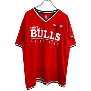 NBA ゲームシャツ XLサイズ エヌビーエー Vネック スポーツ レッド 古着卸 アメリカ仕入 t2409-3171