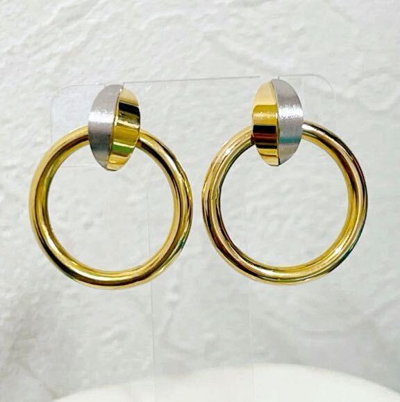 ☆K18 フープデザインピアス☆
