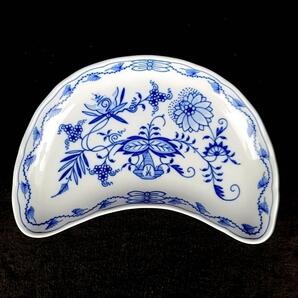 〇美品〇マイセン Meissen ブルーオニオン 三日月 クレッセント プレート 皿 1枚