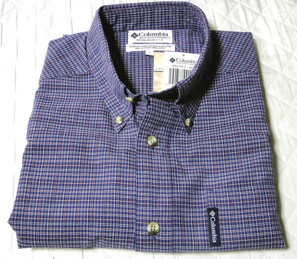 90's デッドストック コロンビア COLUMBIA L/S ボタンダウン チェックシャツ long sleeve B/D shirts 送料込