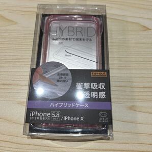 f318 レイ・アウト iPhoneXS ケース (5.8インチ) 専用 ハイブリッド ケース 傷に強い マイクロドット加工 クリア RT-P20CC2/PM