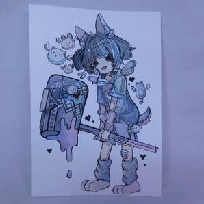 創作 原画 水彩 オリジナルキャラクター サブカル ポップ SMサイズ 名前・「サブカルポップ」 イラスト 創作イラスト