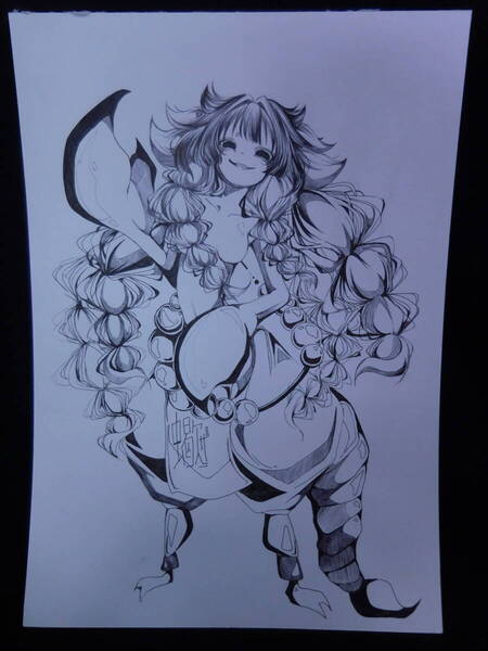 創作 原画 ペン画 オリジナルキャラクター 星座 蠍座 擬人化 A4サイズ 題名・「蠍座の擬人化」 イラスト 創作イラスト