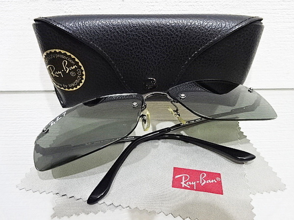 廃盤 美品 偏光レンズ RayBan TOP BAR RB3183 004/9A レイバン ポラライズド ガンメタル 釣り フィッシング バイク バイカー サングラス
