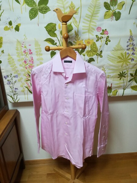 azabu tailor / 麻布テーラー ピンク色の長袖シャツSサイズ