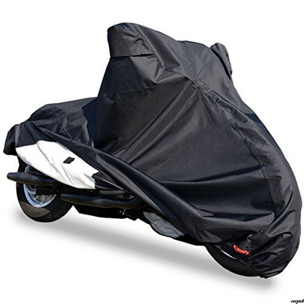 【ミラー両側に通気ダクトを設け、湿気や水分を排出、蒸れ防止】バイクカバー 完全防水 盗難防止 収納袋付き 耐熱性能 300D