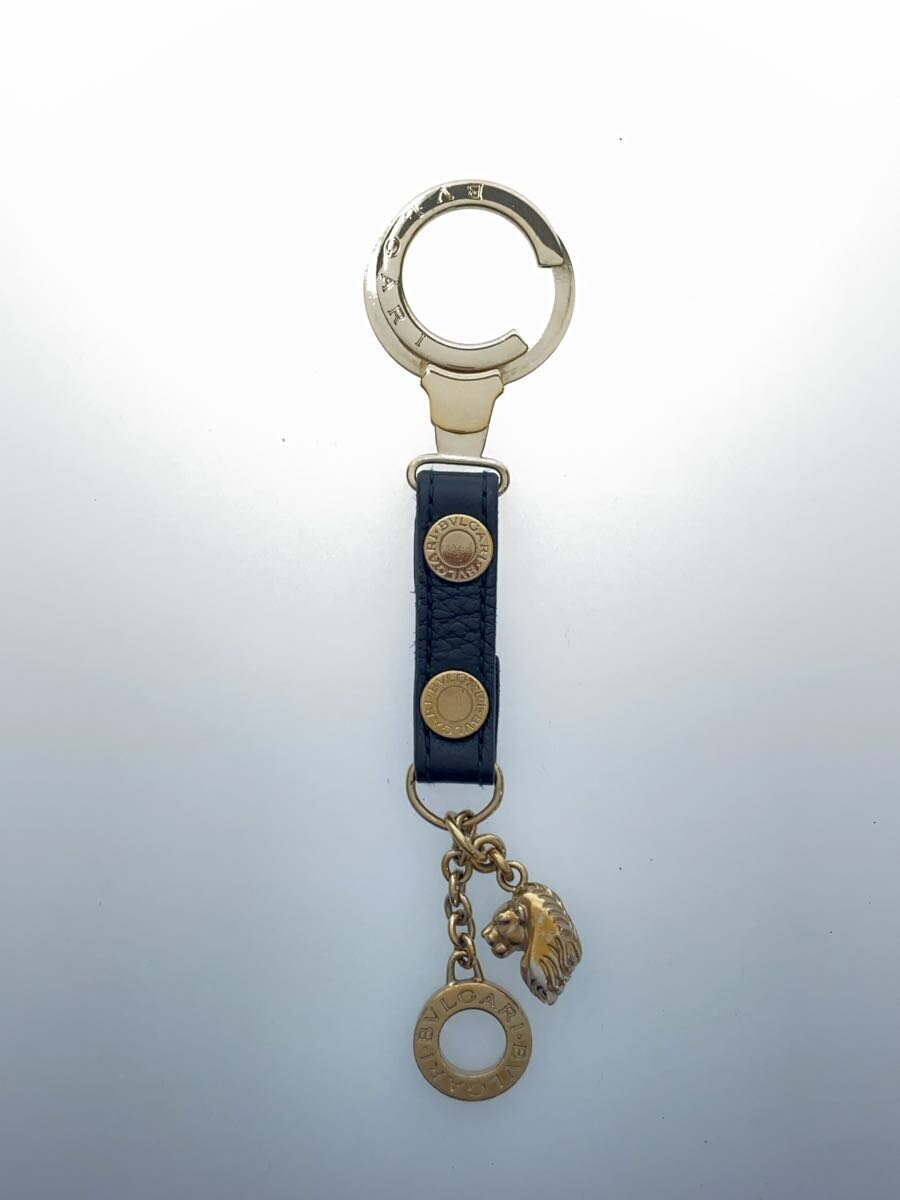 BVLGARI◆BVLGARI ブルガリ キーホルダー/BLK/無地/レディース//