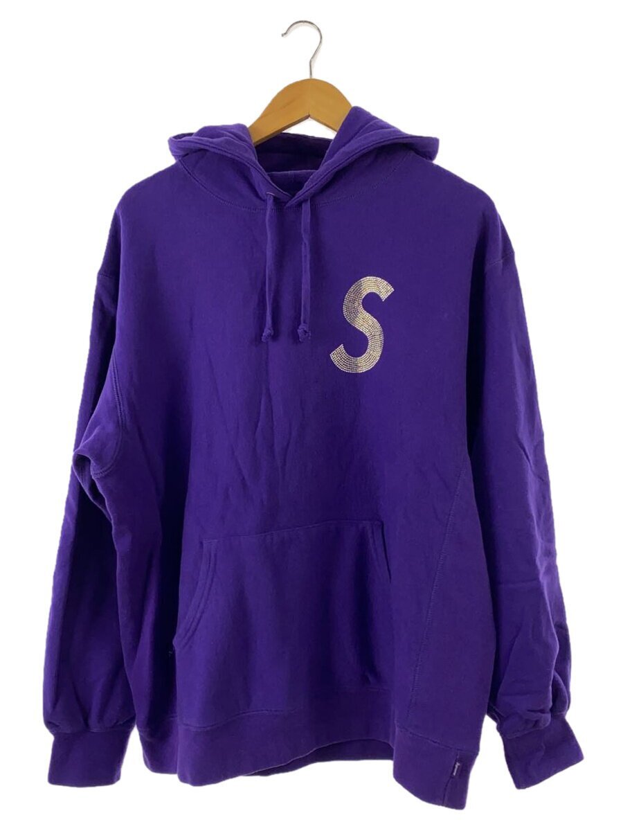 Supreme◆21SS/Swarovski S Logo Hooded Sweatshirt/パーカー/L/コットン/PUP//