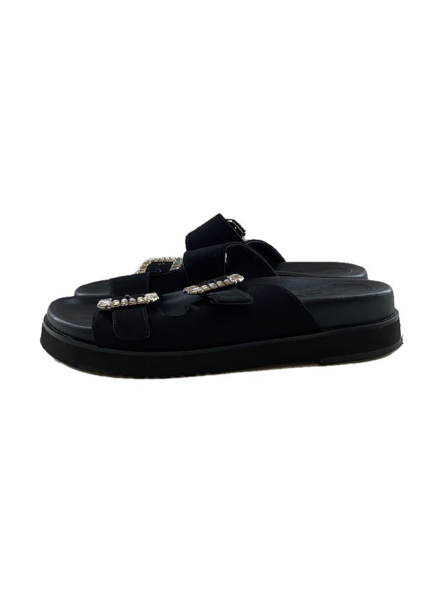 Le Talon◇ビジューバックルWベルトサンダル/サンダル/24cm/BLK Le Talon◇ビジューバックルWベルトサンダル/サンダル/24cm/BLK
