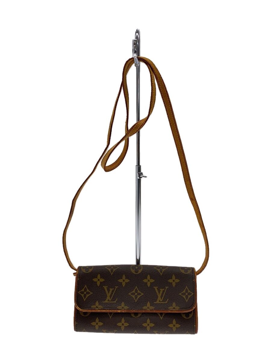LOUIS VUITTON◆ポシェット・ツインPM_モノグラム・キャンバス_BRW/PVC/BRW