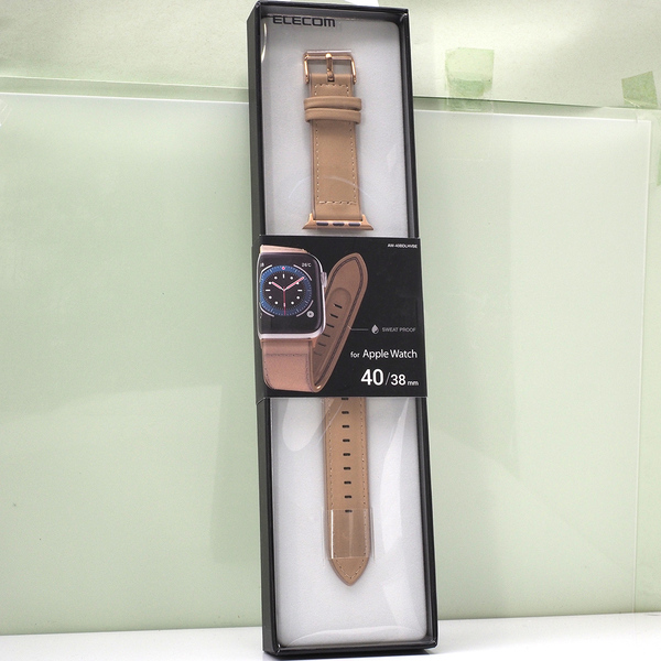 Apple Watch アップルウォッチ 42mm Series 10, 41mm(9, 8, 7), 40mm, 38mm用 ハイブリッドレザーバンド 時計ベルト ベージュ 未開封品