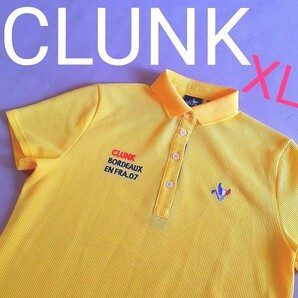 【超美品】CLUNK クランク ポロシャツ 半袖シャツ ロゴ刺繍 半袖 ゴルフ レディースXL