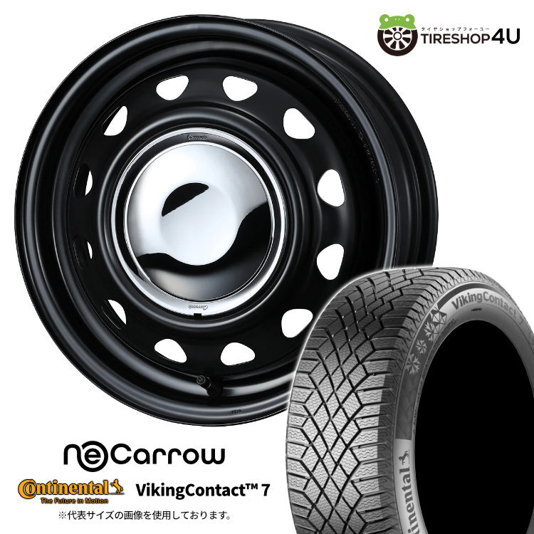 2024年製 スタッドレス4本セット WEDS NeoCarrow 14x4.5J 8/100/114.3 +45 SMB/CC CONTINENTAL Viking Contact 7 VC7 155/65R14 ムーヴ