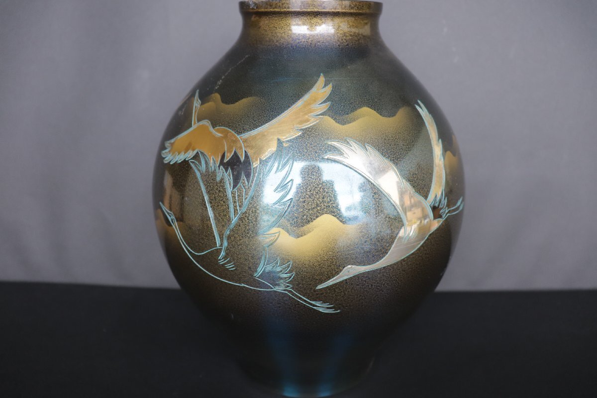 時代物 銅壺 花瓶 花器 鋳芸 花器 飾壺 中國 骨董品 古美術品 a0071