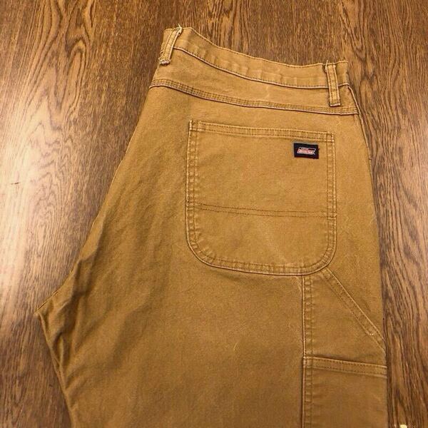 【FI068】Dickies W42 L30 大きいサイズ ペインターパンツ ワークパンツ ベージュ ストレッチ生地 ブランド古着 ディッキーズ 送料無料