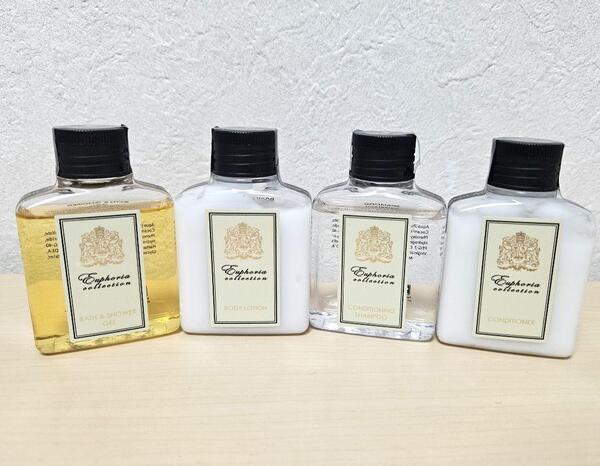 オマーン航空ラウンジ Nature Touch Euphoria シャンプー ボディシャンプー コンディショナー 試供品 トラベル