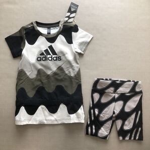 新品・未使用 adidas × マリメッコ 子供 Tシャツ & パンツ セット ◆ 100 ◆ ECH25 アディダス × マリメッコ コラボ