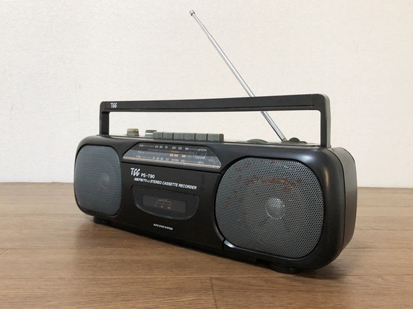 TCCラジカセPS-T90 東京インベックス AM/FMラジオ カセットデッキ STEREO CASSETTE RECORDER 昭和レトロ 動作確認済み