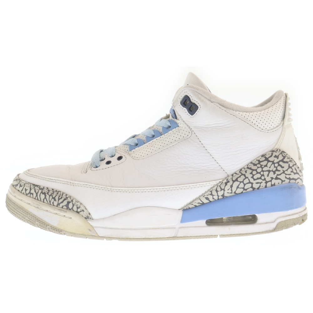 NIKE ナイキ AIR JORDAN 3 RETRO UNC エアジョーダン3 レトロ ミッドカット スニーカー ホワイト/ブルー US9.5/27.5cm CT8532-104