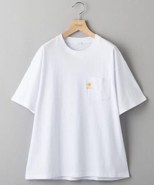 美品 UNITED ARROWS BEAUTY&YOUTH ボタニカル エンブロ 1ポケット Tシャツ M / ユナイテッドアローズ B&Y ビューティーアンドユース