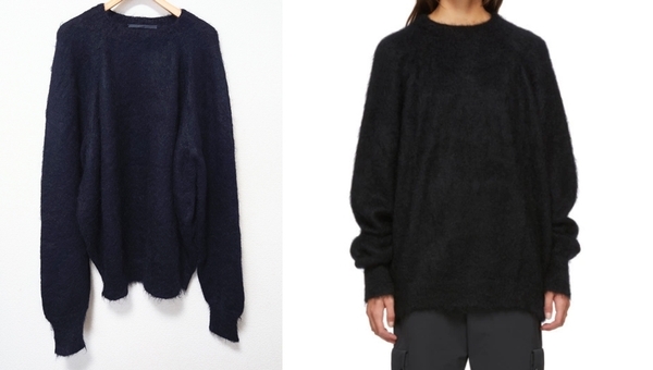 新品同様 HAIDER ACKERMANN Black Mohair Kidtop Oversized Crewneck ハイダーアッカーマン オーバーサイズ モヘアニット Sサイズ TU