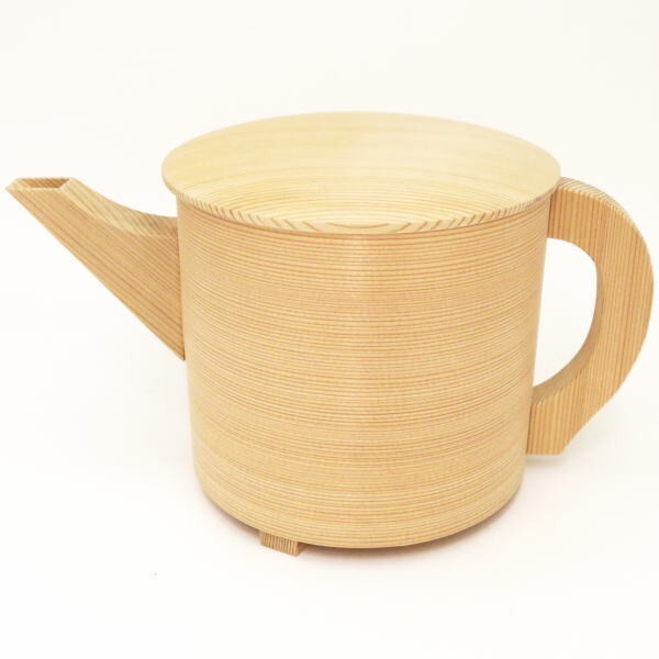 未使用 茶道具 飛騨春慶塗 天然木製 片口 曲 水次 水注 内黒 紙箱