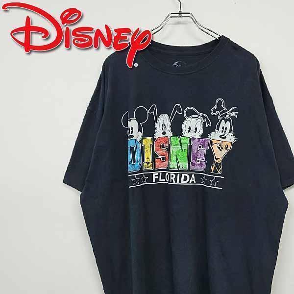 ディズニー 希少デザイン キャラクター Tシャツ ブラック 5XL 古着 90s