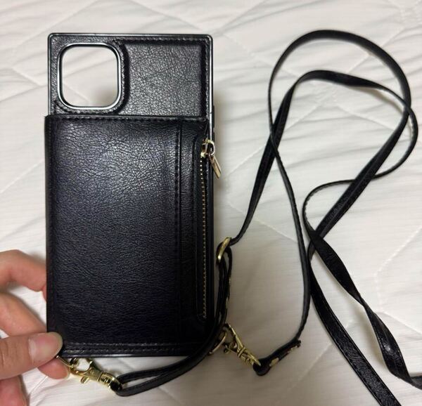 iPhone11 pro max ケース カード ショルダー ブラック